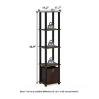 Étagère de rangement polyvalente à 5 niveaux HOMLUX avec bac en tissu, organisation à plusieurs niveaux