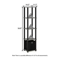 Étagère de rangement polyvalente à 5 niveaux HOMLUX avec bac en tissu, organisation à plusieurs niveaux