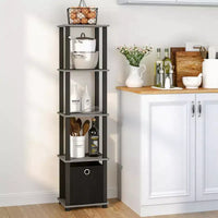 Étagère de rangement polyvalente à 5 niveaux HOMLUX avec bac en tissu, organisation à plusieurs niveaux