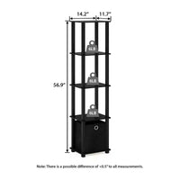 Étagère de rangement polyvalente à 5 niveaux HOMLUX avec bac en tissu, organisation à plusieurs niveaux