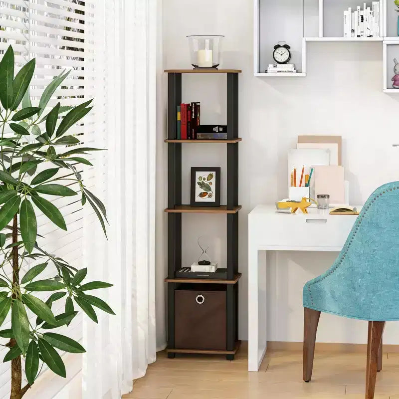 Étagère de rangement polyvalente à 5 niveaux HOMLUX avec bac en tissu, organisation à plusieurs niveaux