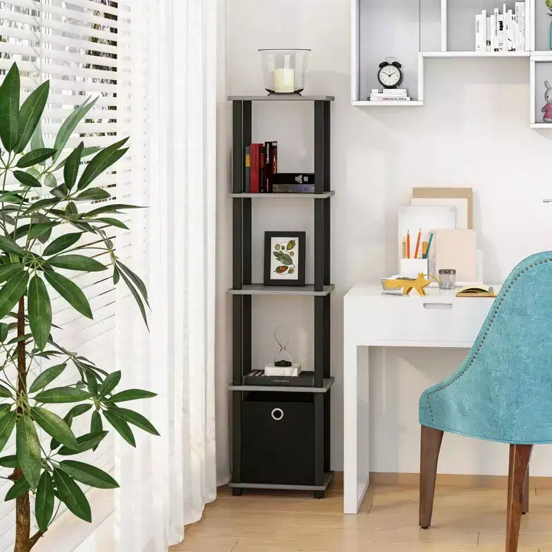 Étagère de rangement polyvalente à 5 niveaux HOMLUX avec bac en tissu, organisation à plusieurs niveaux