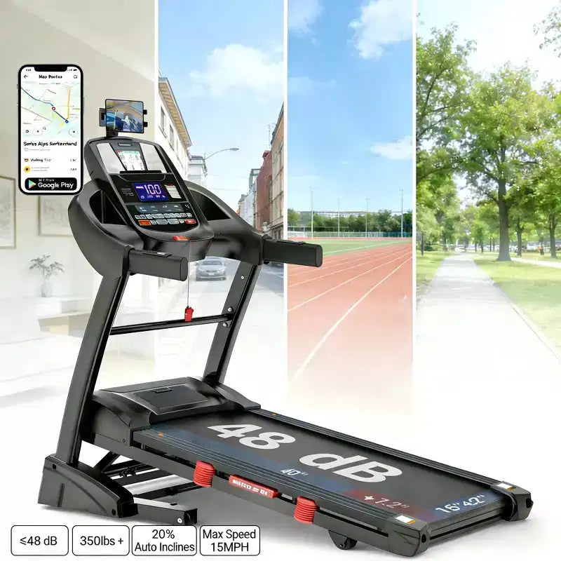 Tapis de course incliné 2-en-1 avec double système de contrôle, modes multiples et synchronisation d'entraînement en temps réel