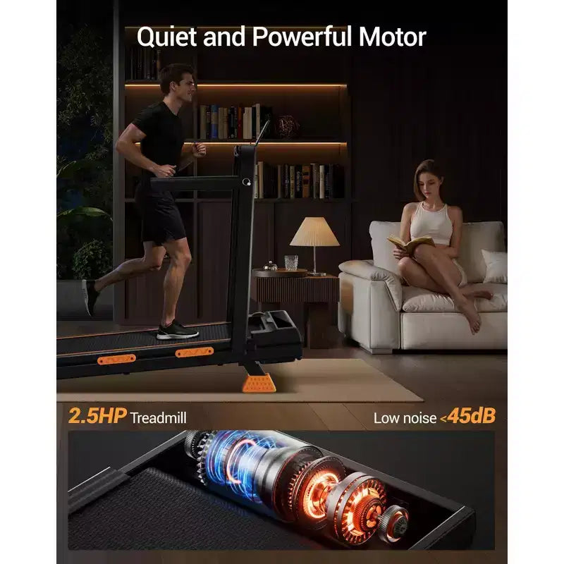 Tapis de course 3 en 1 avec inclinaison de 16 %, tapis de course pliable avec poignée, tapis de course portables pour la maison, petite taille, capacité de 100 kg