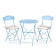VINGLI Outdoor Folding Bistro Table and Chairs Set of 2, 3-Piece Bistro Set with Olive Leaf Cutout Design and Comfortable Cushions