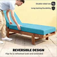 NAYSAYE Coussin de Chaise Longue d'Extérieur Doux, Coussin de Chaise Longue Antidérapant avec Liens, Coussin Réversible pour Terrasse, Piscine, Bain de Soleil, 72*20.9*3.9
