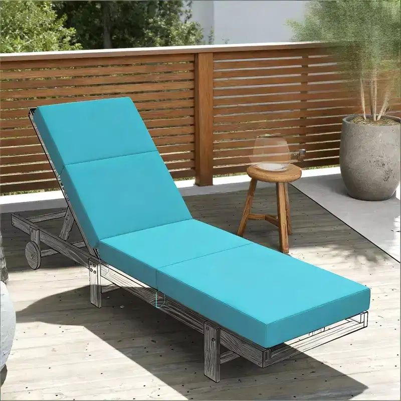 NAYSAYE Coussin de Chaise Longue d'Extérieur Doux, Coussin de Chaise Longue Antidérapant avec Liens, Coussin Réversible pour Terrasse, Piscine, Bain de Soleil, 72*20.9*3.9
