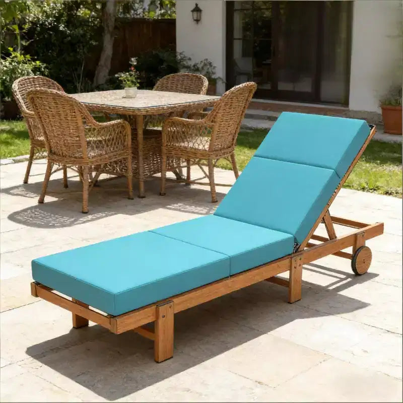 NAYSAYE Coussin de Chaise Longue d'Extérieur Doux, Coussin de Chaise Longue Antidérapant avec Liens, Coussin Réversible pour Terrasse, Piscine, Bain de Soleil, 72*20.9*3.9