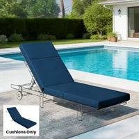 NAYSAYE Outdoor Lounge Chair Cushion Soft Chaise Cushion Non Slip Ties Reversible Patio Pool Sun Tanning Cushion, 72*20.9*3.9