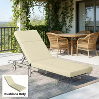 NAYSAYE Coussin de Chaise Longue d'Extérieur Doux, Coussin de Chaise Longue Antidérapant avec Liens, Coussin Réversible pour Terrasse, Piscine, Bain de Soleil, 72*20.9*3.9