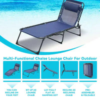 NAYSAYE Lot de 2 chaises longues pliables réglables pour patio, piscine, bronzage, avec maille respirante pour la plage et le jardin