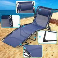 NAYSAYE Lot de 2 chaises longues pliables réglables pour patio, piscine, bronzage, avec maille respirante pour la plage et le jardin
