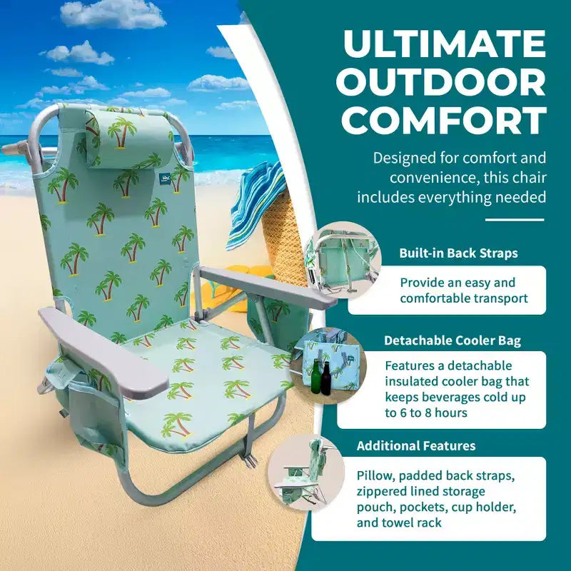 Chaise longue pliante Bliss Hammocks avec glacière détachable