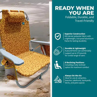Chaise longue pliante Bliss Hammocks avec glacière détachable