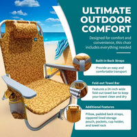 Chaise longue pliante Bliss Hammocks avec glacière détachable