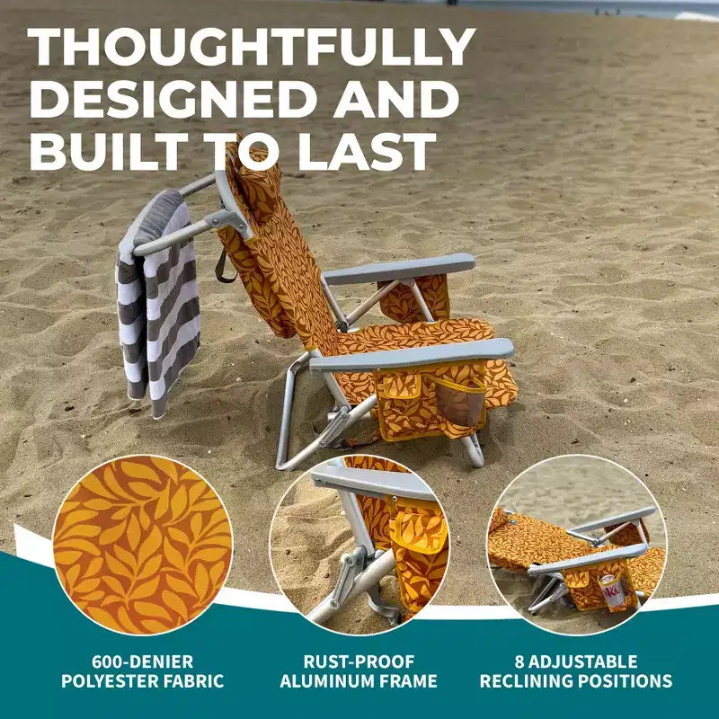Chaise longue pliante Bliss Hammocks avec glacière détachable