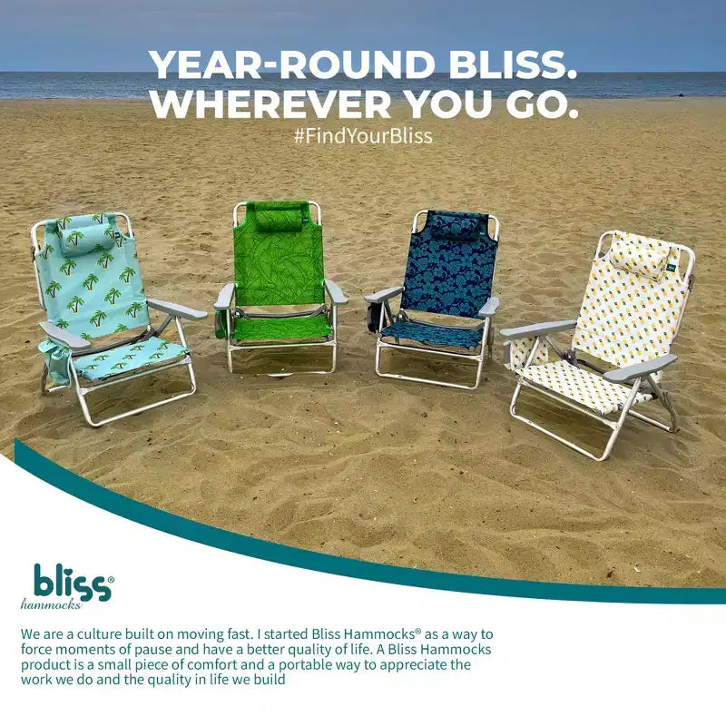 Chaise longue pliante Bliss Hammocks avec glacière détachable