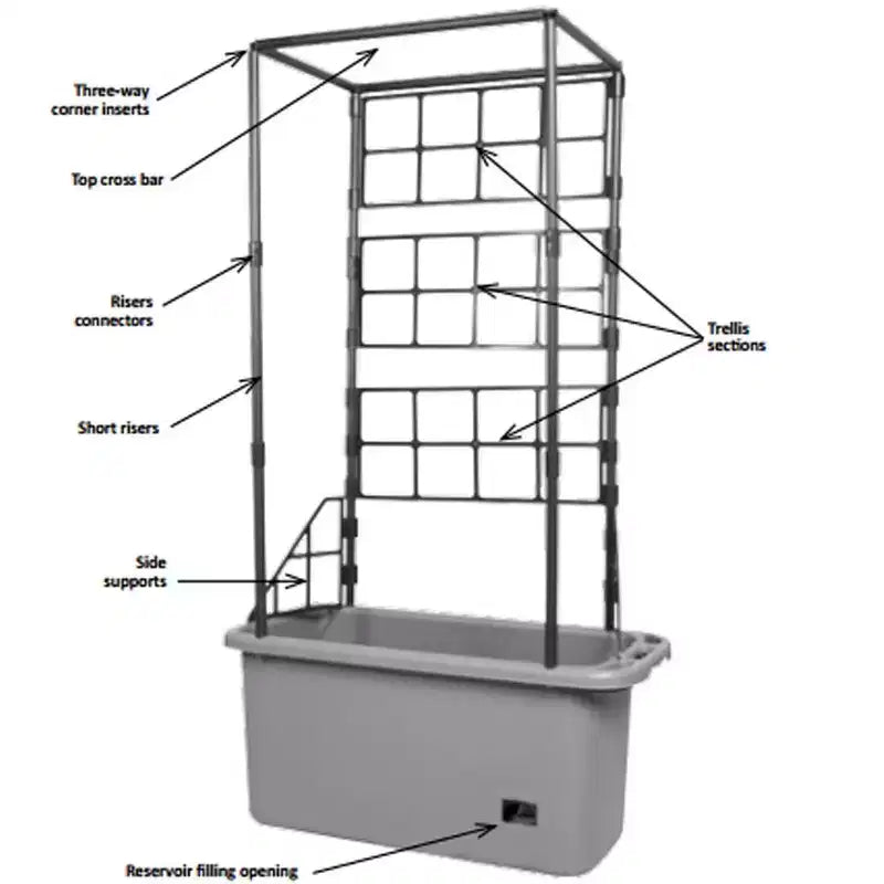 Hydrofarm GCTR Système de plantation de tomates 10 Gal et tour treillis 4' sur roulettes