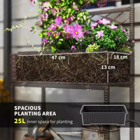 Jardinière autoportante en rotin,pot de fleurs d'extérieur en osier avec treillis pour plantes grimpantes,avec étagère de rangement