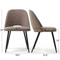 Lot de 4 chaises de salle à manger rembourrées modernes, chaises de salle à manger sans accoudoirs à pieds métalliques noirs, chaises confortables de cuisine et salle à manger-Panipeachy