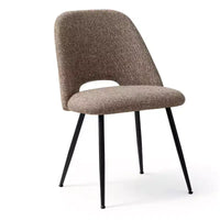 Lot de 4 chaises de salle à manger rembourrées modernes, chaises de salle à manger sans accoudoirs à pieds métalliques noirs, chaises confortables de cuisine et salle à manger-Panipeachy
