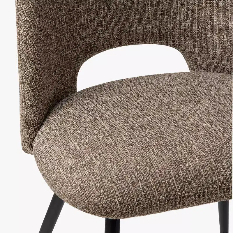 Lot de 4 chaises de salle à manger rembourrées modernes, chaises de salle à manger sans accoudoirs à pieds métalliques noirs, chaises confortables de cuisine et salle à manger-Panipeachy