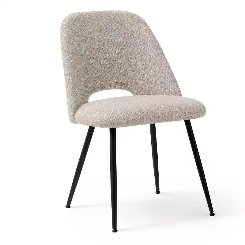 Lot de 4 chaises de salle à manger rembourrées modernes, chaises de salle à manger sans accoudoirs à pieds métalliques noirs, chaises confortables de cuisine et salle à manger-Panipeachy