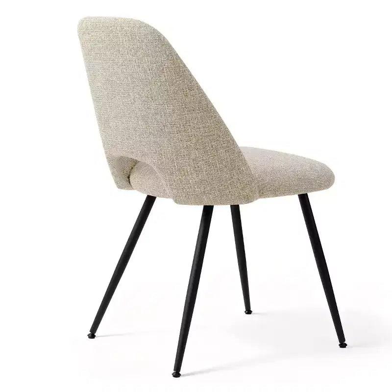 Lot de 4 chaises de salle à manger rembourrées modernes, chaises de salle à manger sans accoudoirs à pieds métalliques noirs, chaises confortables de cuisine et salle à manger-Panipeachy