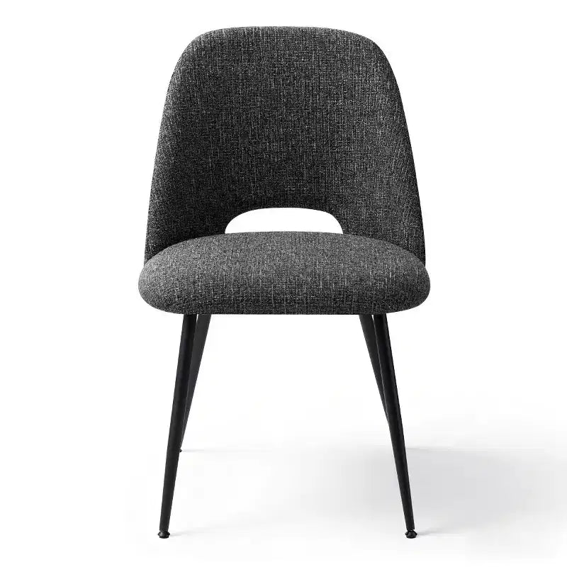Lot de 4 chaises de salle à manger rembourrées modernes, chaises de salle à manger sans accoudoirs à pieds métalliques noirs, chaises confortables de cuisine et salle à manger-Panipeachy