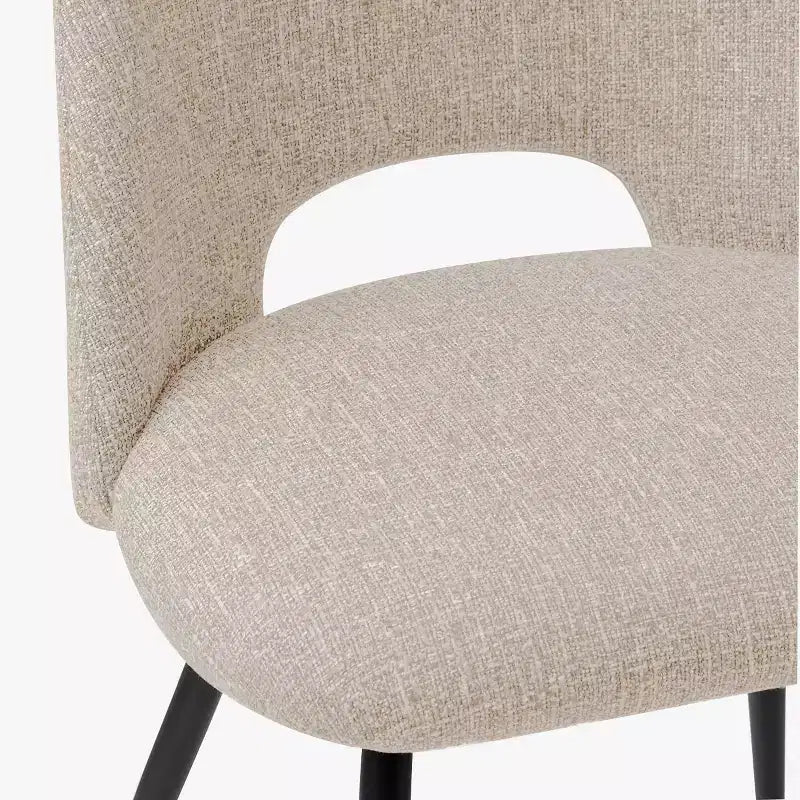 Lot de 4 chaises de salle à manger rembourrées modernes, chaises de salle à manger sans accoudoirs à pieds métalliques noirs, chaises confortables de cuisine et salle à manger-Panipeachy