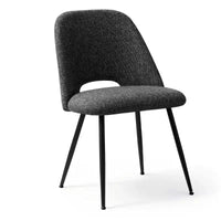 Lot de 4 chaises de salle à manger rembourrées modernes, chaises de salle à manger sans accoudoirs à pieds métalliques noirs, chaises confortables de cuisine et salle à manger-Panipeachy