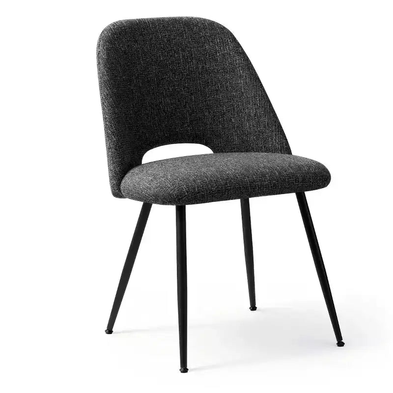 Lot de 4 chaises de salle à manger rembourrées modernes, chaises de salle à manger sans accoudoirs à pieds métalliques noirs, chaises confortables de cuisine et salle à manger-Panipeachy