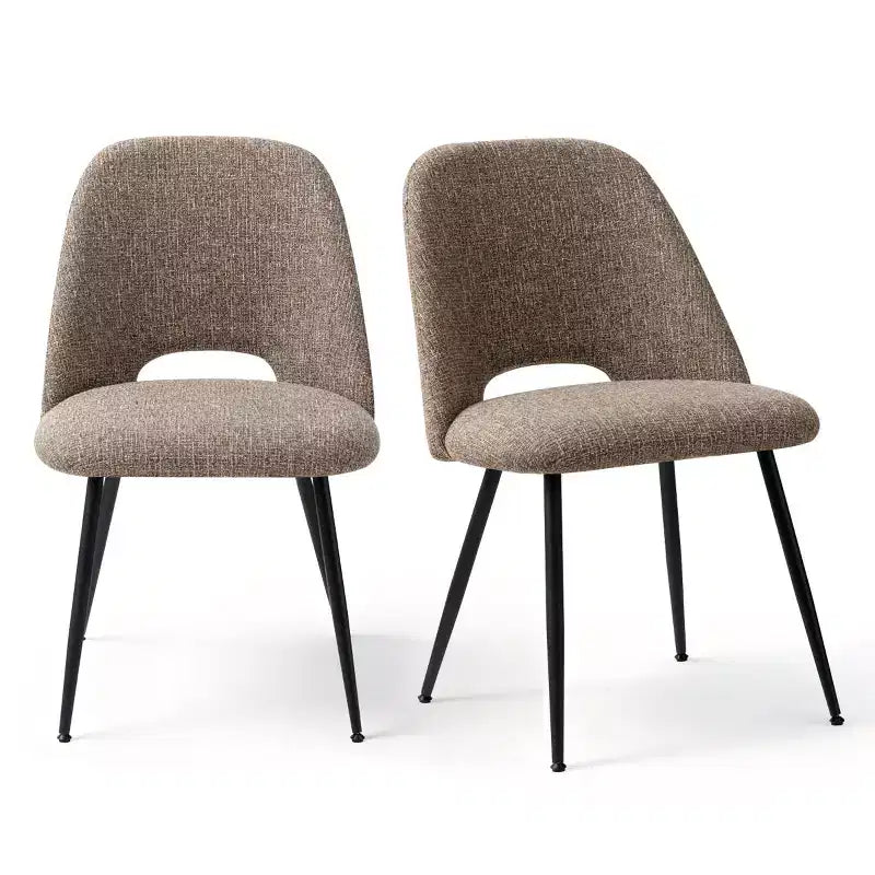 Lot de 4 chaises de salle à manger rembourrées modernes, chaises de salle à manger sans accoudoirs à pieds métalliques noirs, chaises confortables de cuisine et salle à manger-Panipeachy