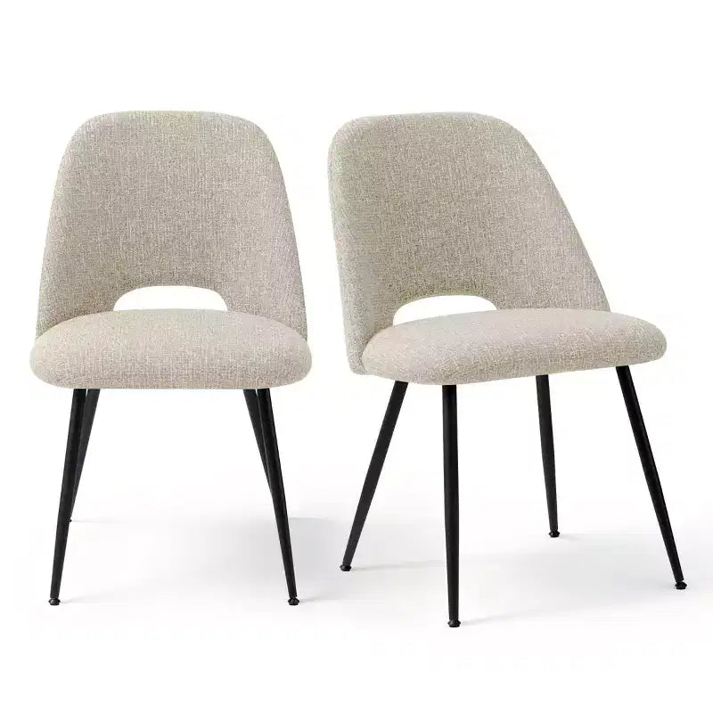 Lot de 4 chaises de salle à manger rembourrées modernes, chaises de salle à manger sans accoudoirs à pieds métalliques noirs, chaises confortables de cuisine et salle à manger-Panipeachy