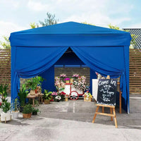 Tente auvent pliante 10x10 pi avec 4 parois laterales, auvent d'extérieur instantane robuste, impermeable et protection UV