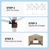 Tente auvent pliante 10x10 pi avec 4 parois laterales, auvent d'extérieur instantane robuste, impermeable et protection UV