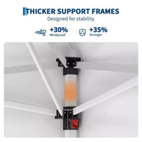 Tente auvent pliante 10x10 pi avec 4 parois laterales, auvent d'extérieur instantane robuste, impermeable et protection UV