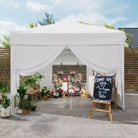 Tente auvent pliante 10x10 pi avec 4 parois laterales, auvent d'extérieur instantane robuste, impermeable et protection UV