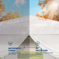 Tente auvent pliante 10x10 pi avec 4 parois laterales, auvent d'extérieur instantane robuste, impermeable et protection UV