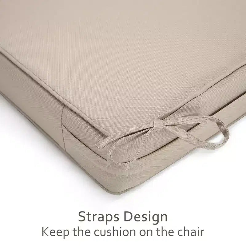 Coussins de chaise d'extérieur epais impermeables lot de 2, coussins d'assise en mousse Oxford 600D avec attaches