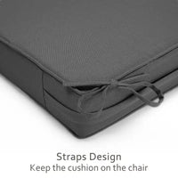 Coussins de chaise d'extérieur epais impermeables lot de 2, coussins d'assise en mousse Oxford 600D avec attaches