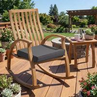 Coussins de chaise d'extérieur epais impermeables lot de 2, coussins d'assise en mousse Oxford 600D avec attaches