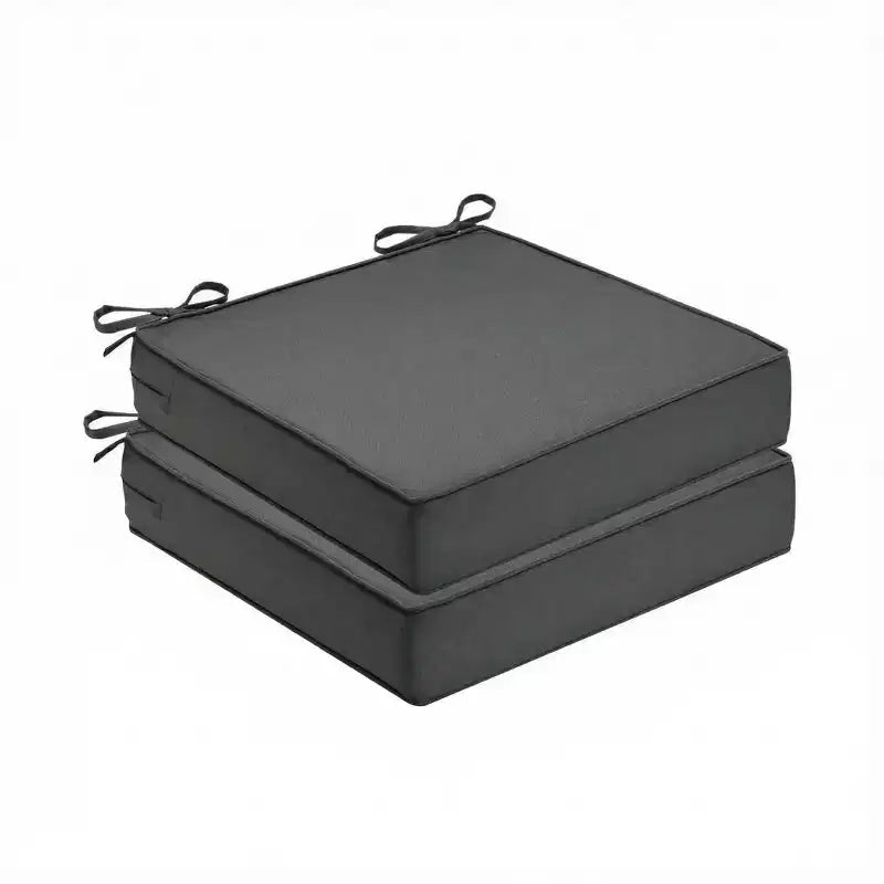Waterproof Thick Outdoor Chair Cushions 2-Pack 600D Oxford Foam Seat Pads with Ties