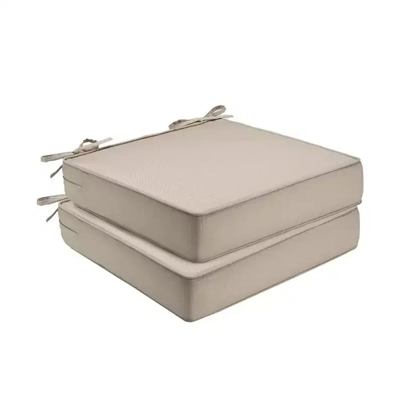 Coussins de chaise d'extérieur epais impermeables lot de 2, coussins d'assise en mousse Oxford 600D avec attaches