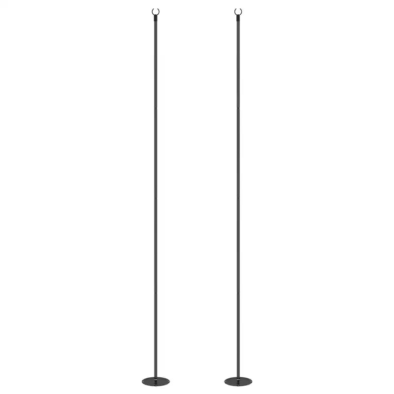 Lot de 2/4 poteaux à guirlandes lumineuses 10', support d'eclairage suspendu en acier pour patio, arrière-cour, terrasse, mariage et fête, noir