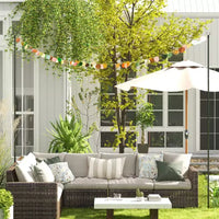 Lot de 2/4 poteaux à guirlandes lumineuses 10', support d'eclairage suspendu en acier pour patio, arrière-cour, terrasse, mariage et fête, noir