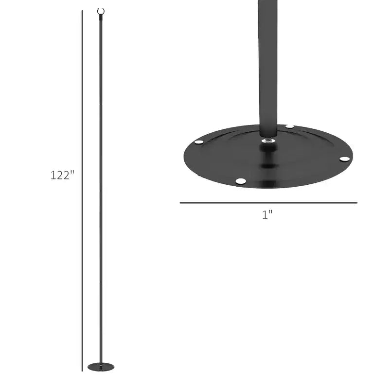 Lot de 2/4 poteaux à guirlandes lumineuses 10', support d'eclairage suspendu en acier pour patio, arrière-cour, terrasse, mariage et fête, noir