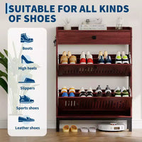 Meuble à chaussures moderne en bois, étagère réglable, design moderne autoportant, pour couloir, salon