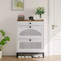 Meuble à chaussures moderne en bois, étagère réglable, design moderne autoportant, pour couloir, salon