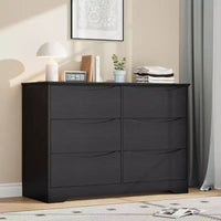 Commode en bois à 6 tiroirs, commode de rangement longue, armoire moderne, pour chambre, salon